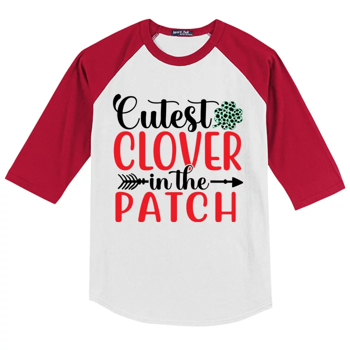 Cutest Clover In The Patch St Patricks Day Kids Colorblock Raglan Jersey