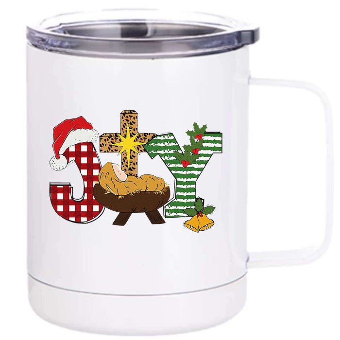 Christian Christmas Joy Jesus Nativity Scene Faith Front & Back 12oz Stainless Steel Tumbler Cup