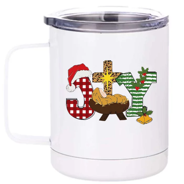 Christian Christmas Joy Jesus Nativity Scene Faith Front & Back 12oz Stainless Steel Tumbler Cup