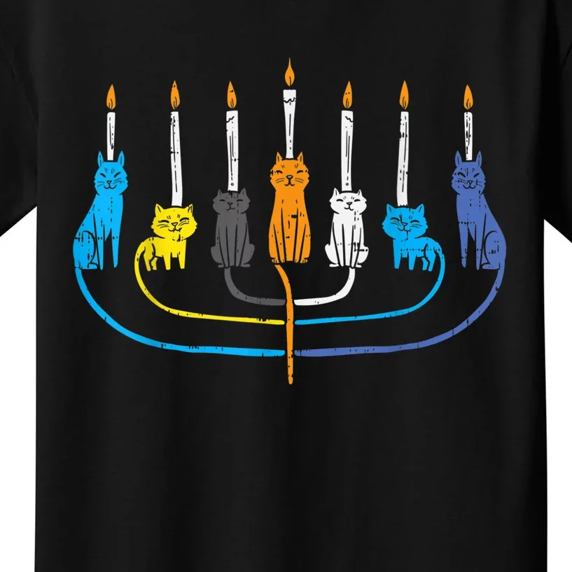 Catorah Cute Jewish Kitten Hanukkah Chanukah PJs Kids T-Shirt