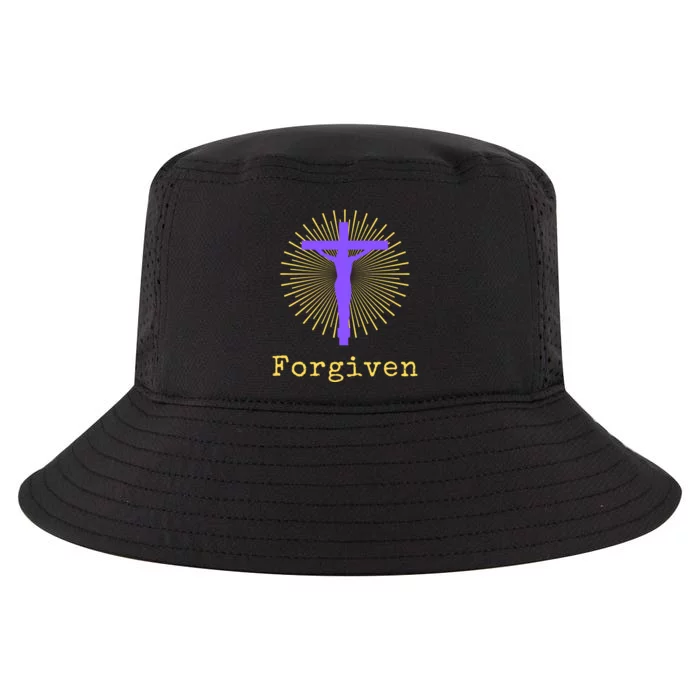 Chrisitan Cross Jesus Forgiven Faith Gift Cool Comfort Performance Bucket Hat