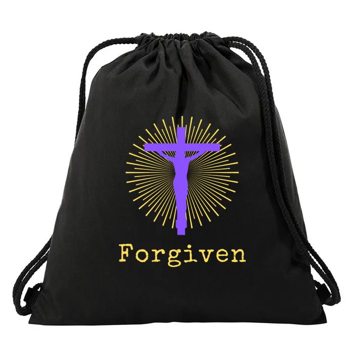 Chrisitan Cross Jesus Forgiven Faith Gift Drawstring Bag