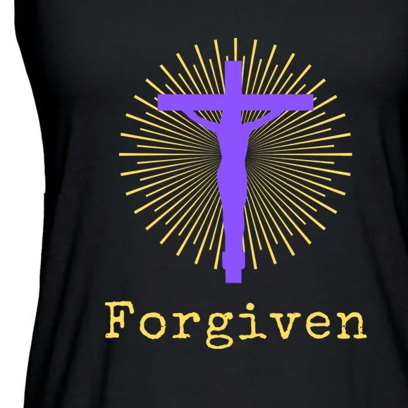 Chrisitan Cross Jesus Forgiven Faith Gift Ladies Essential Flowy Tank