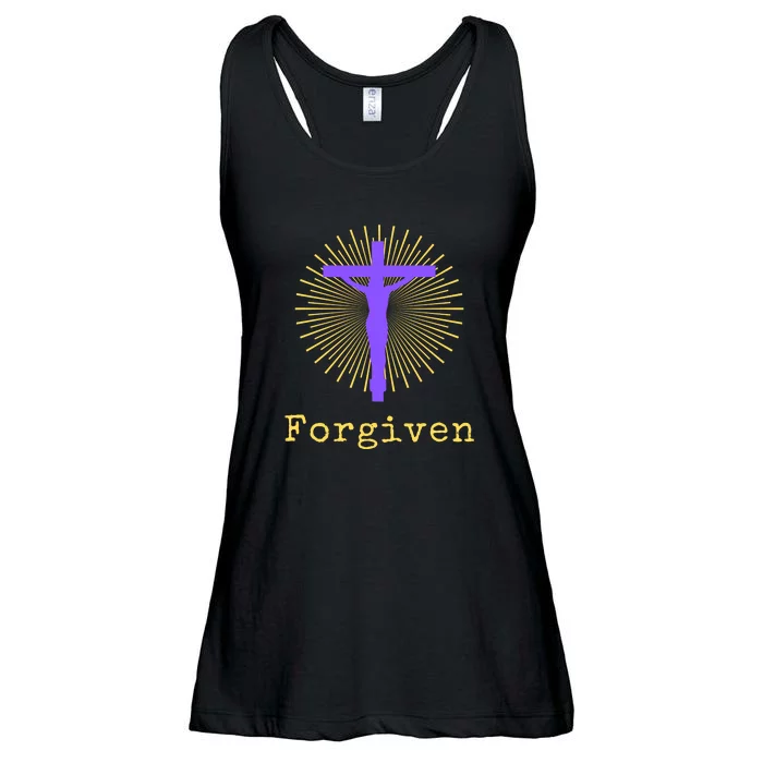 Chrisitan Cross Jesus Forgiven Faith Gift Ladies Essential Flowy Tank