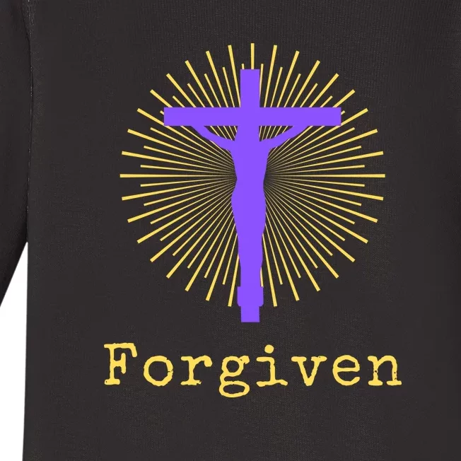 Chrisitan Cross Jesus Forgiven Faith Gift Baby Long Sleeve Bodysuit