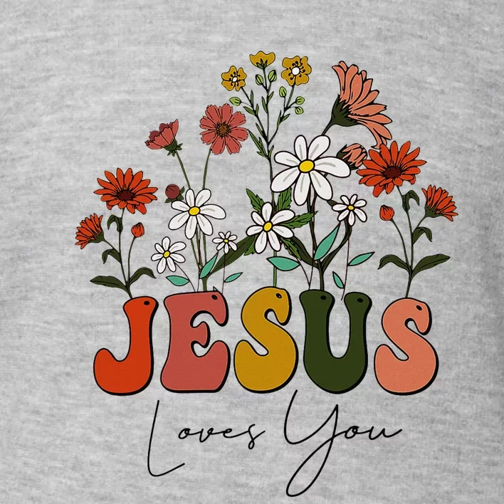 Cute Christian Jesus Loves You Floral Baby Girl Teen Toddler Sweatshirt