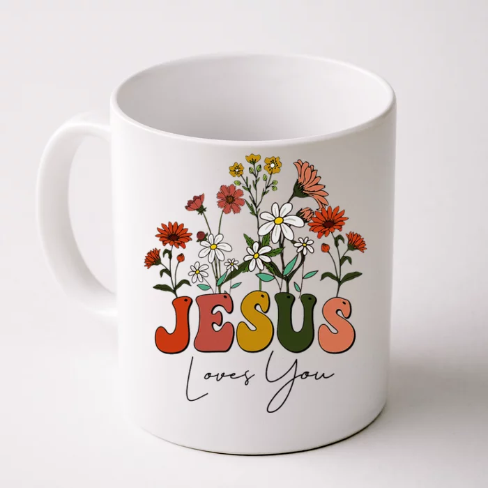 Cute Christian Jesus Loves You Floral Baby Girl Teen Front & Back Coffee Mug