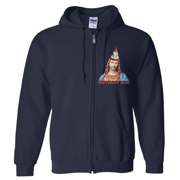 Cool Christmas Jesus Birthday Boy Full Zip Hoodie