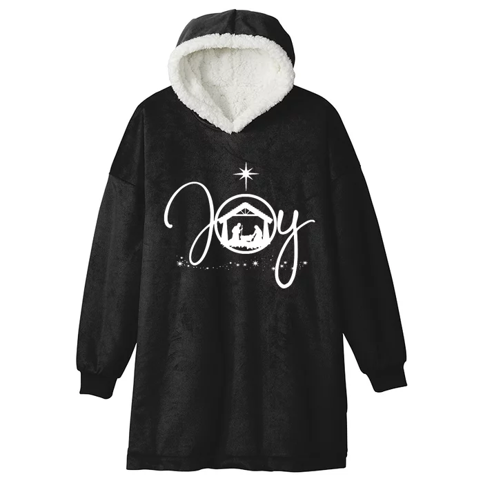 Christian Christmas Joy Jesus Nativity Scene Faith Hooded Wearable Blanket