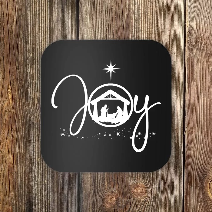 Christian Christmas Joy Jesus Nativity Scene Faith Coaster