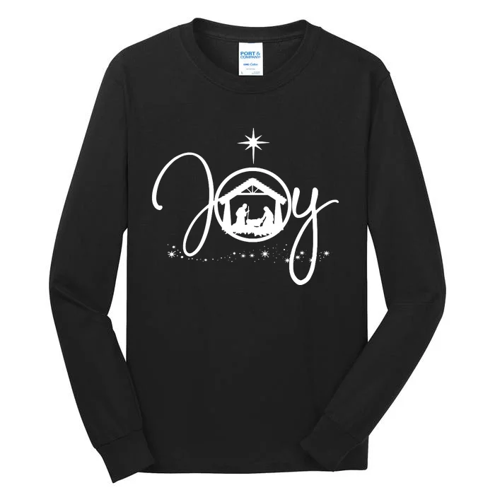 Christian Christmas Joy Jesus Nativity Scene Faith Tall Long Sleeve T-Shirt