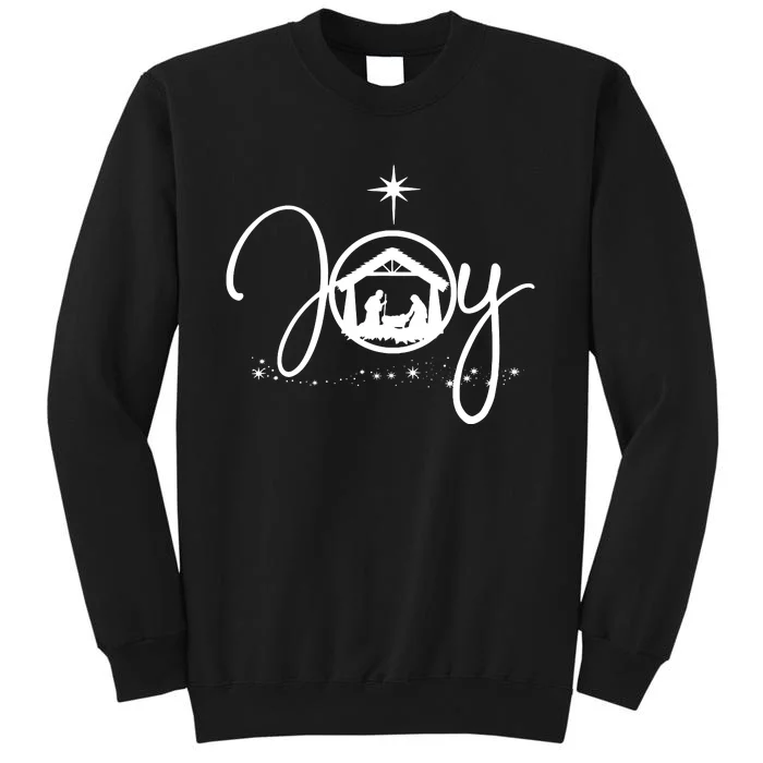 Christian Christmas Joy Jesus Nativity Scene Faith Tall Sweatshirt