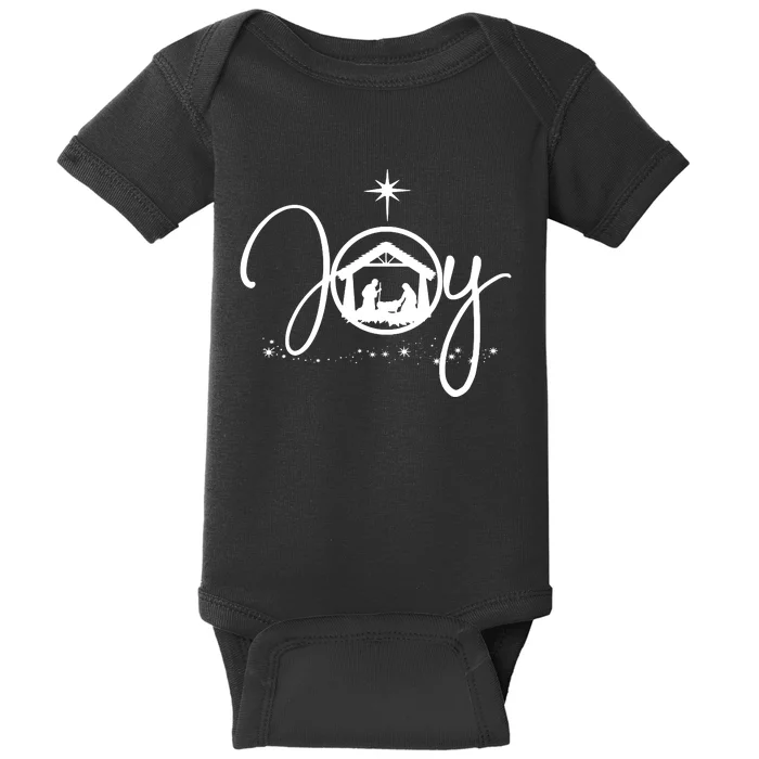 Christian Christmas Joy Jesus Nativity Scene Faith Baby Bodysuit