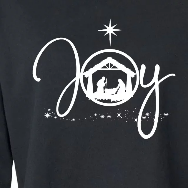 Christian Christmas Joy Jesus Nativity Scene Faith Cropped Pullover Crew