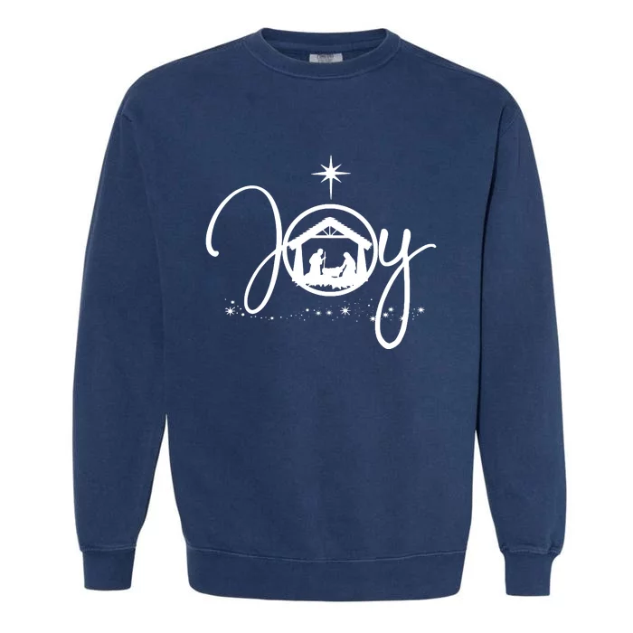 Christian Christmas Joy Jesus Nativity Scene Faith Garment-Dyed Sweatshirt