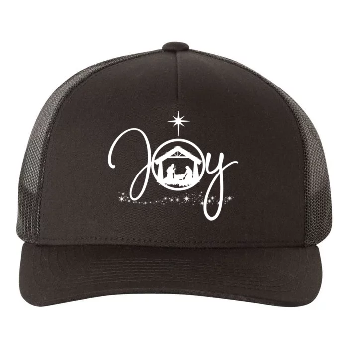 Christian Christmas Joy Jesus Nativity Scene Faith Gift TShirt Yupoong Adult 5-Panel Trucker Hat