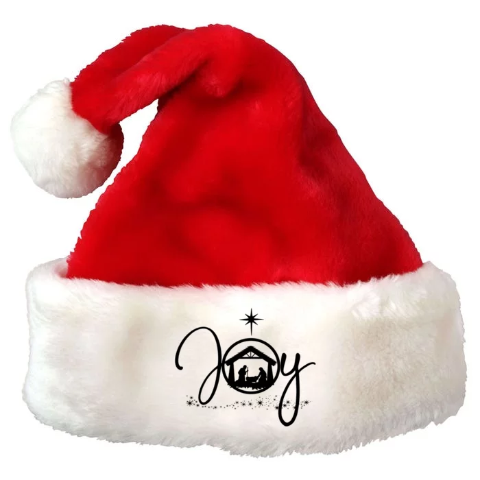 Christian Christmas Joy Jesus Nativity Scene Faith Gift TShirt Premium Christmas Santa Hat