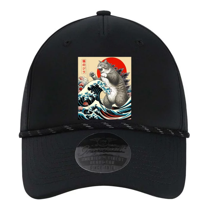 Catzilla Cat Japanese Art Funny Cat Performance The Dyno Cap