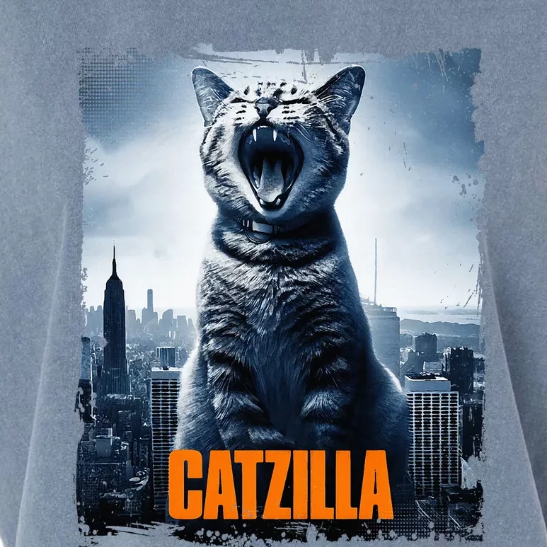 Catzilla Cat Japanese Art Funny Cat Garment-Dyed Women's Muscle Tee