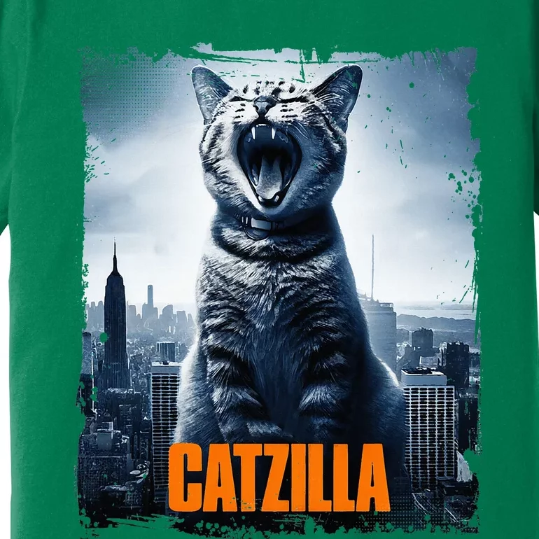 Catzilla Cat Japanese Art Funny Cat Premium T-Shirt