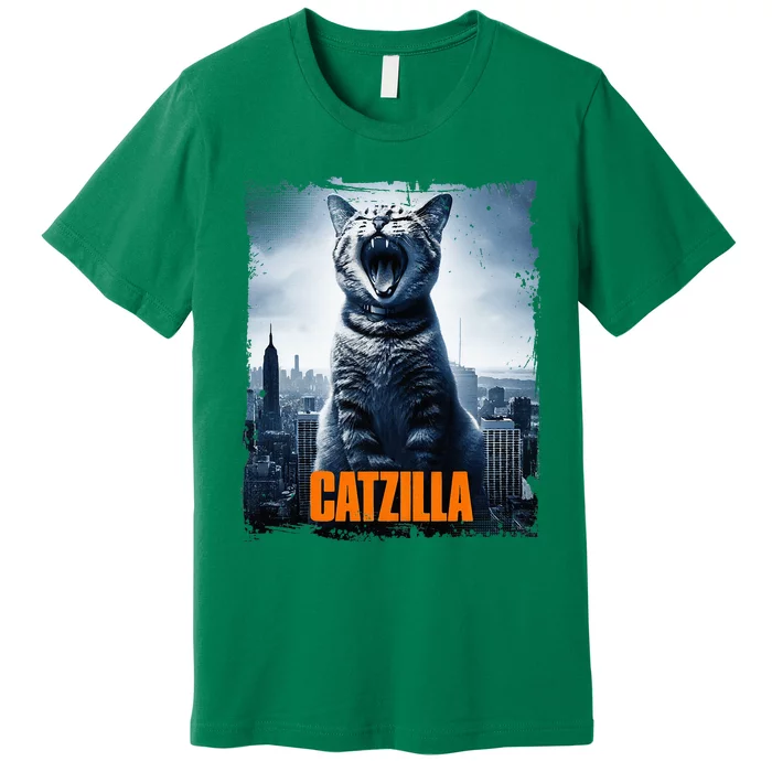 Catzilla Cat Japanese Art Funny Cat Premium T-Shirt