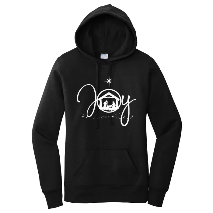 Christian Christmas Joy Jesus Nativity Scene Faith Gift Women's Pullover Hoodie