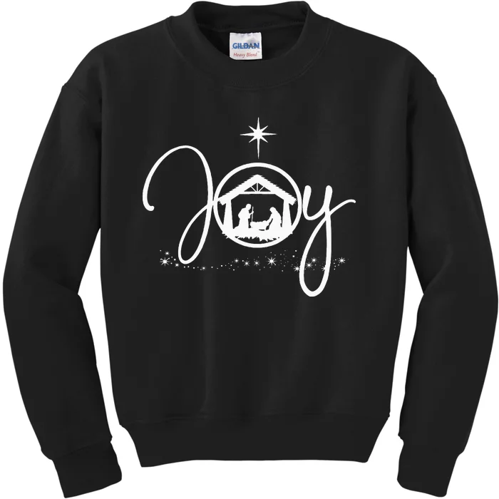 Christian Christmas Joy Jesus Nativity Scene Faith Gift Kids Sweatshirt