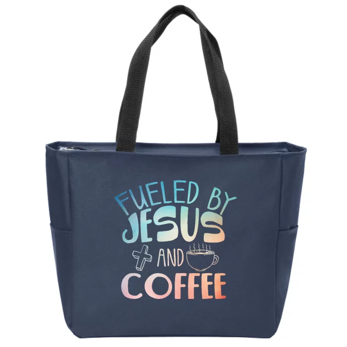 Cool Coffee & Jesus Christian Coffee Lover Zip Tote Bag