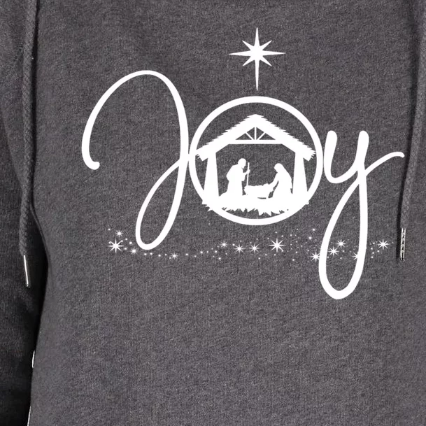 Christian Christmas Joy Jesus Nativity Scene Faith Womens Funnel Neck Pullover Hood