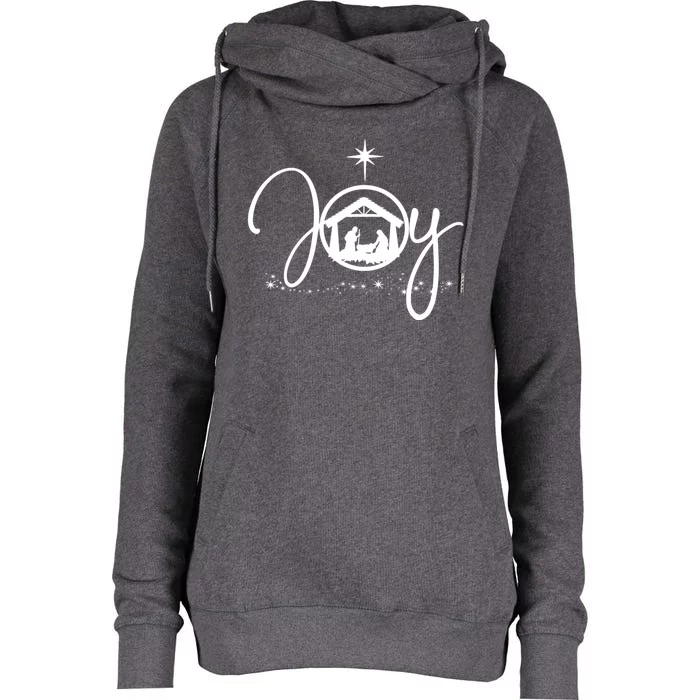 Christian Christmas Joy Jesus Nativity Scene Faith Womens Funnel Neck Pullover Hood