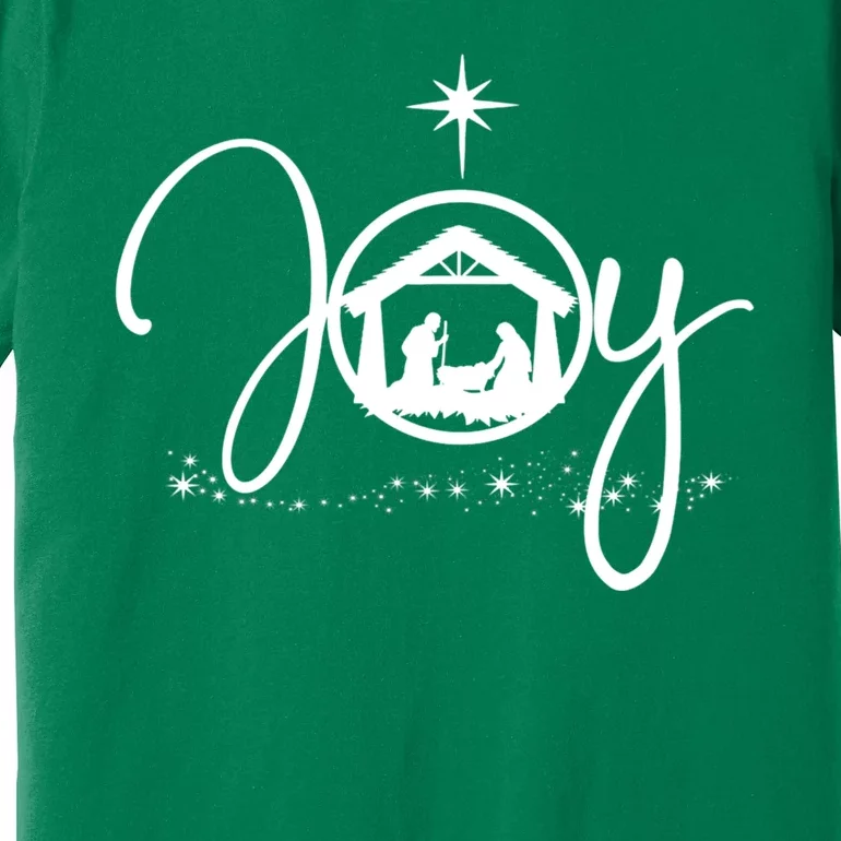 Christian Christmas Joy Jesus Nativity Scene Faith Premium T-Shirt