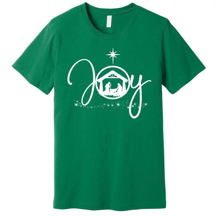 Christian Christmas Joy Jesus Nativity Scene Faith Premium T-Shirt