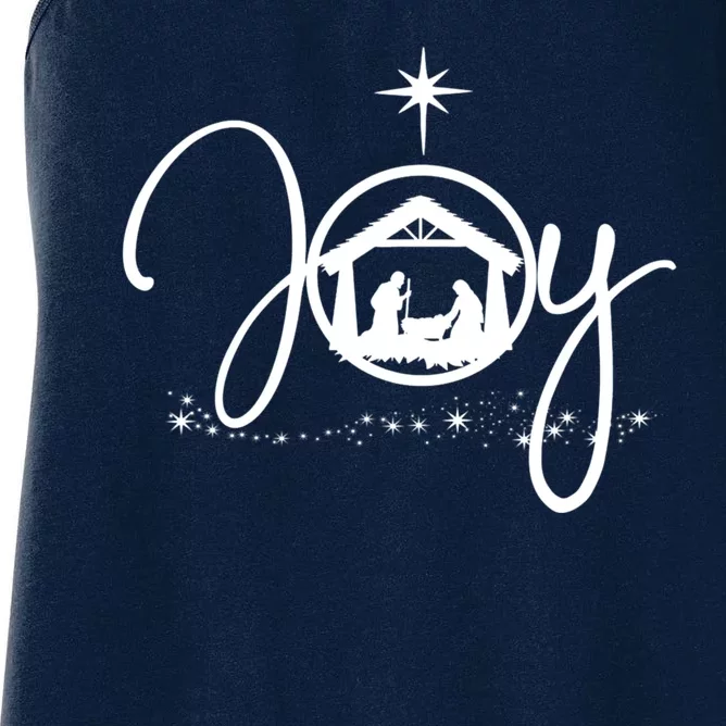 Christian Christmas Joy Jesus Nativity Scene Faith Women's Racerback Tank