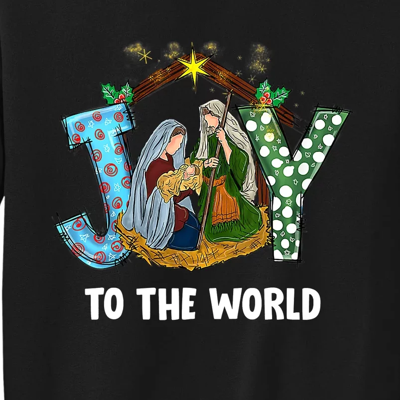 Christian Christmas Joy Jesus Nativity Scene Faith Gift Tall Sweatshirt