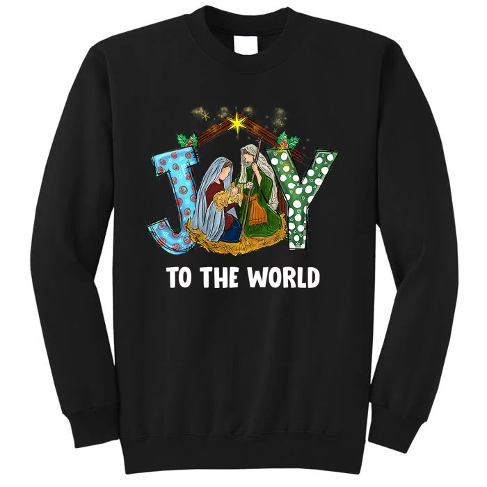 Christian Christmas Joy Jesus Nativity Scene Faith Gift Tall Sweatshirt