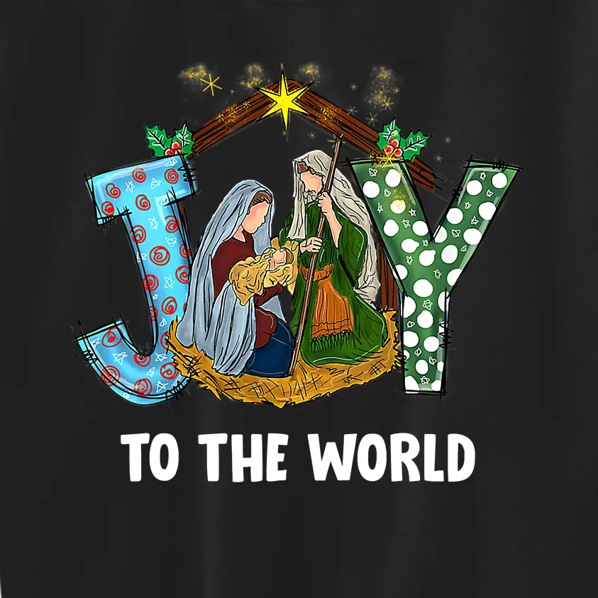 Christian Christmas Joy Jesus Nativity Scene Faith Gift Kids Sweatshirt