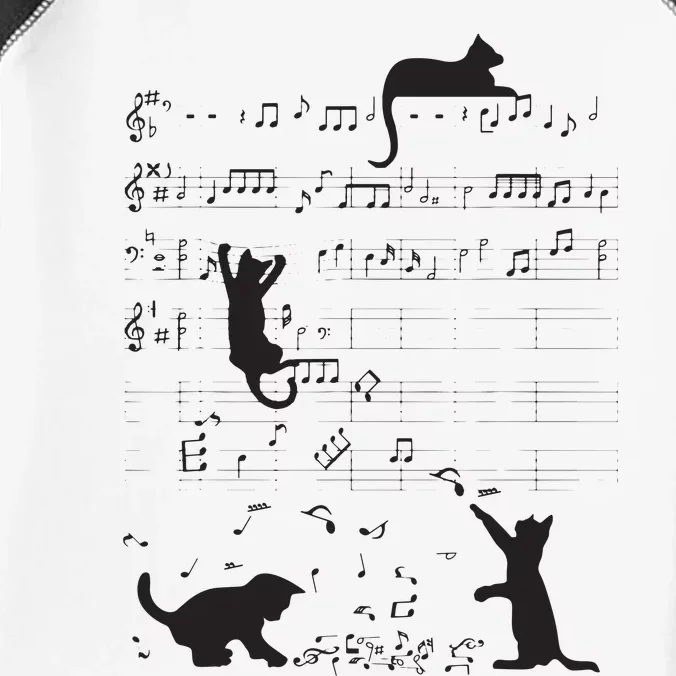 Cute Cat Kitty Playing Music Note Clef Musician Art Infant Baby Jersey Bodysuit