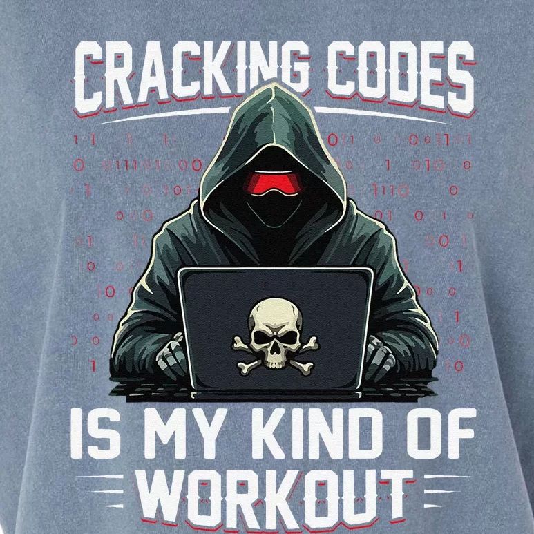 Cracking Codes Kind Of Workout Funny Cybersecurity Hacker Garment-Dyed Women's Muscle Tee