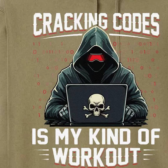 Cracking Codes Kind Of Workout Funny Cybersecurity Hacker Premium Hoodie