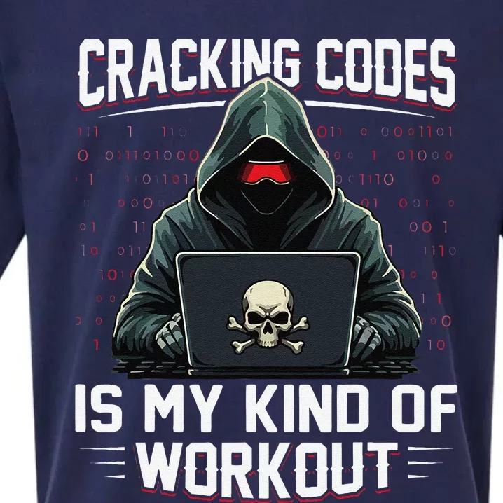 Cracking Codes Kind Of Workout Funny Cybersecurity Hacker Sueded Cloud Jersey T-Shirt