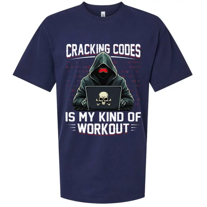 Cracking Codes Kind Of Workout Funny Cybersecurity Hacker Sueded Cloud Jersey T-Shirt