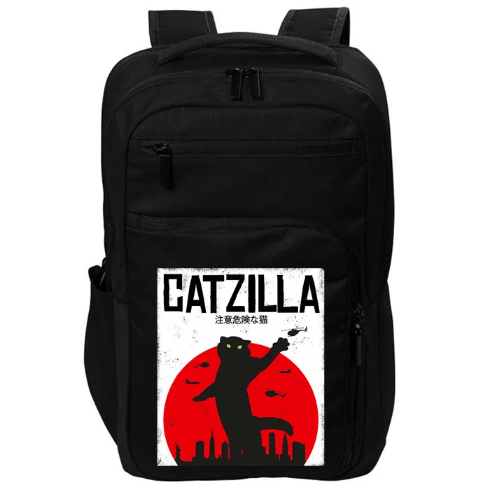 Catzilla Cat Kitten Feline Kitty Outfit Japan Movie Impact Tech Backpack