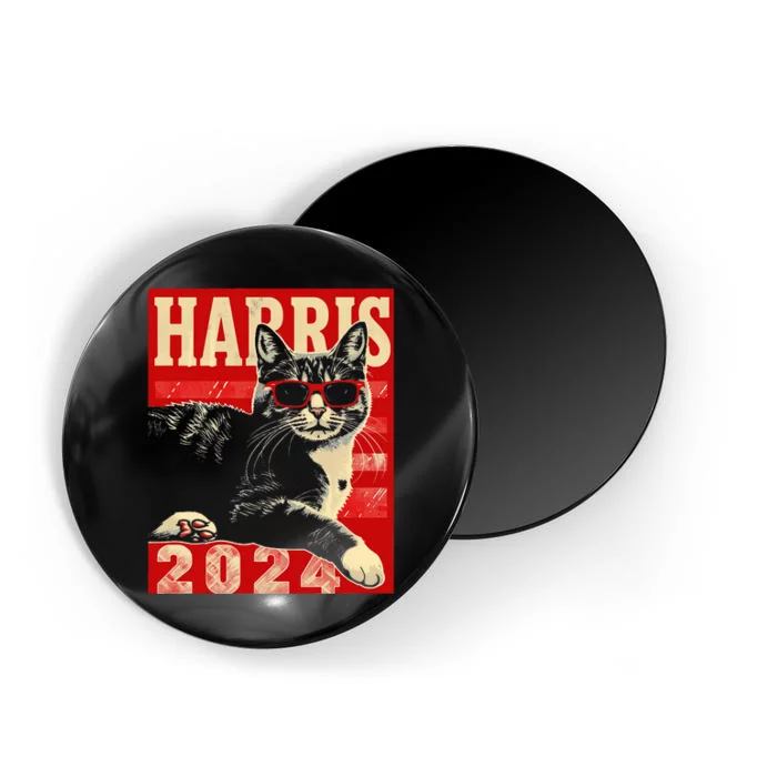 Cool Cat Kamala Vote For Democracy Harris 2024 Magnet