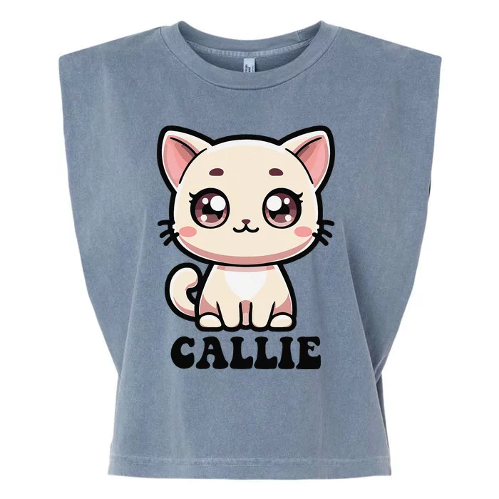 Callie Cute Kitty Cat Design For Name Callie Garment-Dyed Women's Muscle Tee