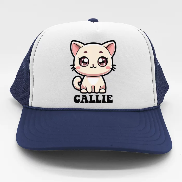 Callie Cute Kitty Cat Design For Name Callie Trucker Hat