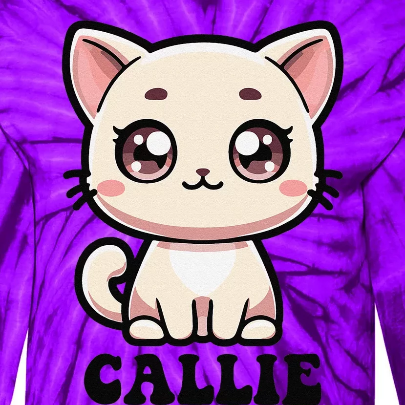 Callie Cute Kitty Cat Design For Name Callie Tie-Dye Long Sleeve Shirt