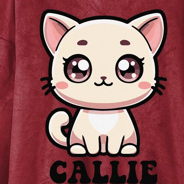 Callie Cute Kitty Cat Design For Name Callie Hooded Wearable Blanket