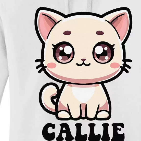 Callie Cute Kitty Cat Design For Name Callie Women's Pullover Hoodie