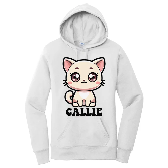 Callie Cute Kitty Cat Design For Name Callie Women's Pullover Hoodie