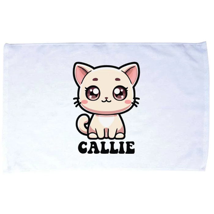 Callie Cute Kitty Cat Design For Name Callie Microfiber Hand Towel